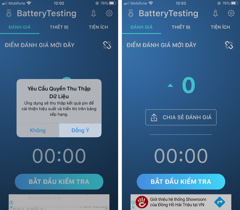 Kiểm tra bằng ứng Battery Testing